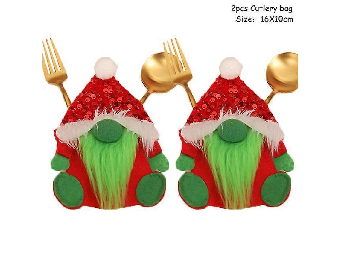bolsas porta cubiertos navideñas, funda para cuchillos y tenedores, funda para cubiertos, decoración navideña 2023 para el hogar, Navidad 2024, Nostalgia88