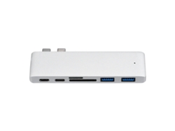 Hub Usb C 6 Em 1 Com Leitor De Cartão, Hdmi E Splitter Para Computador - Alta Velocidade