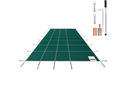 Cubierta de seguridad para piscinas Succebuy, compatible con piscinas rectangulares enterradas de 4,8 x 9,7 m, color verde