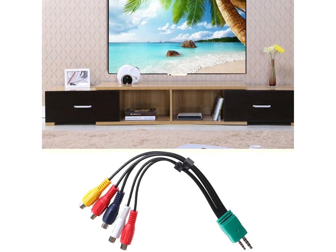 Cable de audio y vídeo profesional de alta definición 18 cm 3,5 mm 2,5 mm a 5 RCA Cable adaptador de componentes AV compatible con Samsung LCD TV-Multicolor