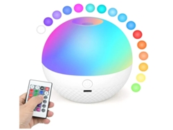 Bestvite Pgd 01 - Luz nocturna LED táctil para niños con control remoto, 16 colores, brillo ajustable, recargable por USB, color blanco