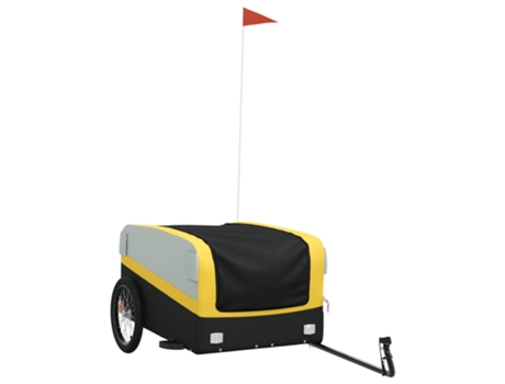 Remolque para bicicleta hierro VIDAXL negro y amarillo (45 kg)