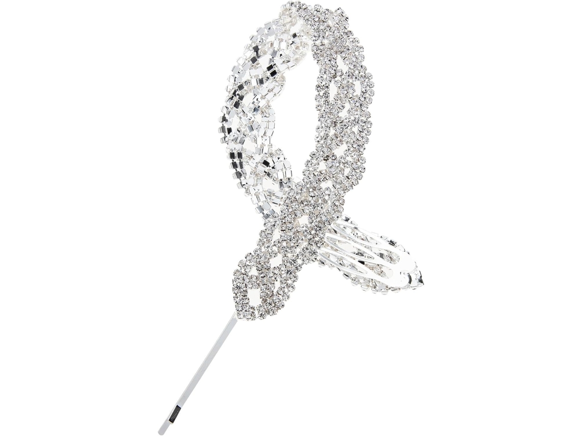 Corrente De Rabo De Cavalo E Presilha De Cabelo Ciieeo Elegant Em Liga Metálica Com Strass, Prática E Prática.