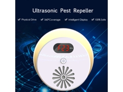 Repelente Ultrasónico De Plagas Con Luz Nocturna Led Lcd Para Ratas E Insectos, Ac110-240v, Blanco