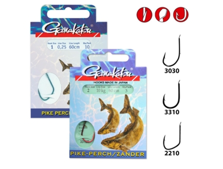 Lote de 3 ganchos GAMAKATSU Pike-Perch LS-3030 60 cm