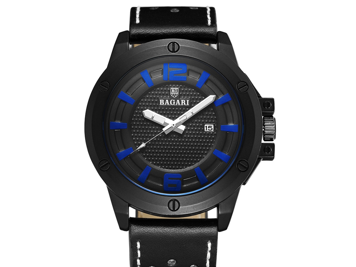 Reloj Deportivo Hombre Bagari De Metal Impermeable Con Movimiento De Cuarzo Fashion