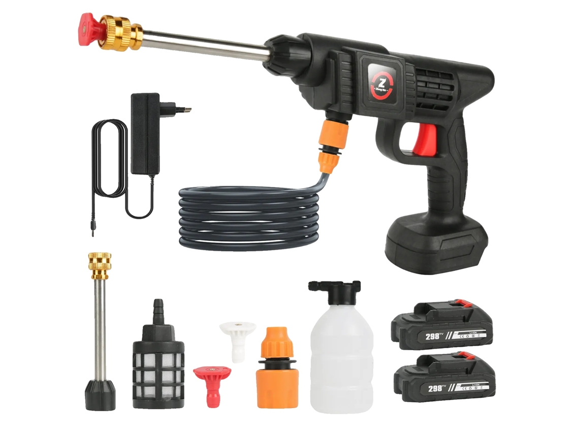 Pistola de lavado inalámbrica, 21 V, 200 W, presión de agua de 50 bar, baterías de 2 A, OEM eléctrica