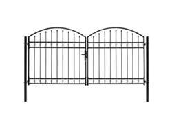 Maison Exclusive - Cancela De Valla Doble Puerta Con Arco 300x125 Cm Acero Negro