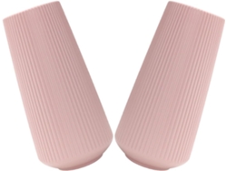 Juego De 2 Jarrones Grandes De Plástico Rosa Estilo Escandinavo Con Acabado Imitación Porcelana, Jarrón Versátil Para Flores.