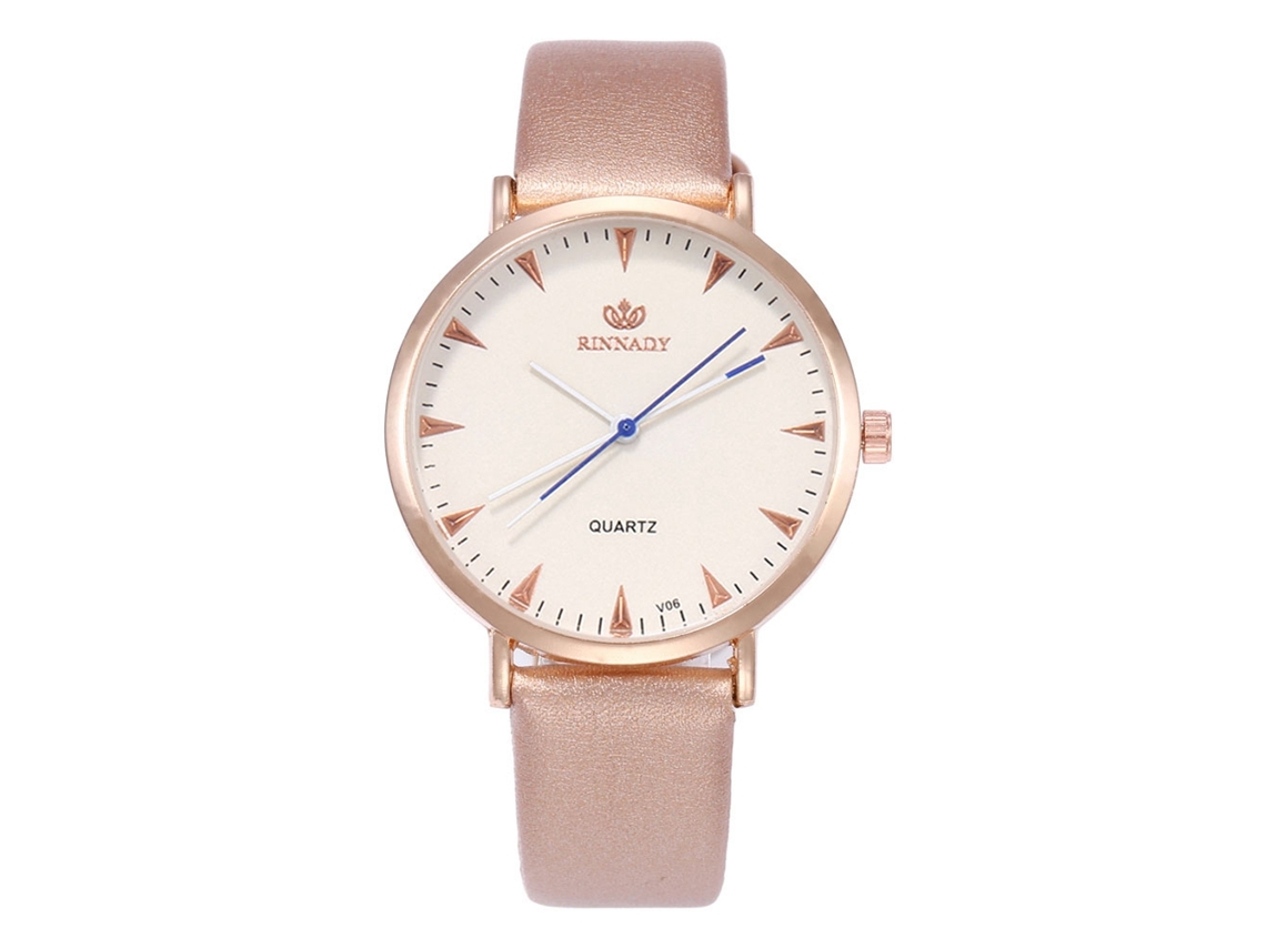 Reloj De Cuarzo Con Correa De Cuero Pu Unisex Zhoulianfa (oro)