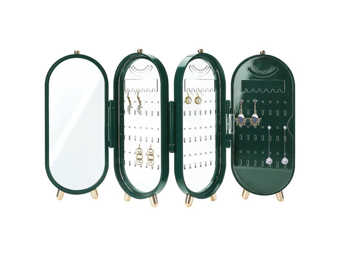 2026-porta Pendientes Con Espejo, Organizador Plegable Para Pendientes Y Collares, Estante De Exhibición Moderno