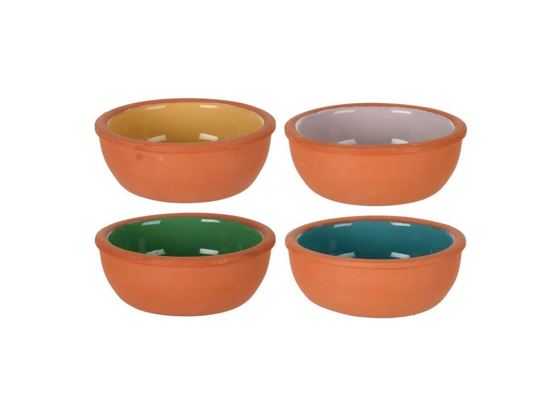 Cuenco EXCELLENT HOUSEWARE Barro Cocido Aperitivo(4 Piezas - 10,4x4,2cm)