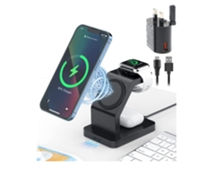 Soporte Magnético Para Cargador Sin Hilo Estación De Carga Rápida Magsafe 18w 3 En 1 Con Adaptador Qc3.0 Para Apple Iphone14/13/12 Yemaesre