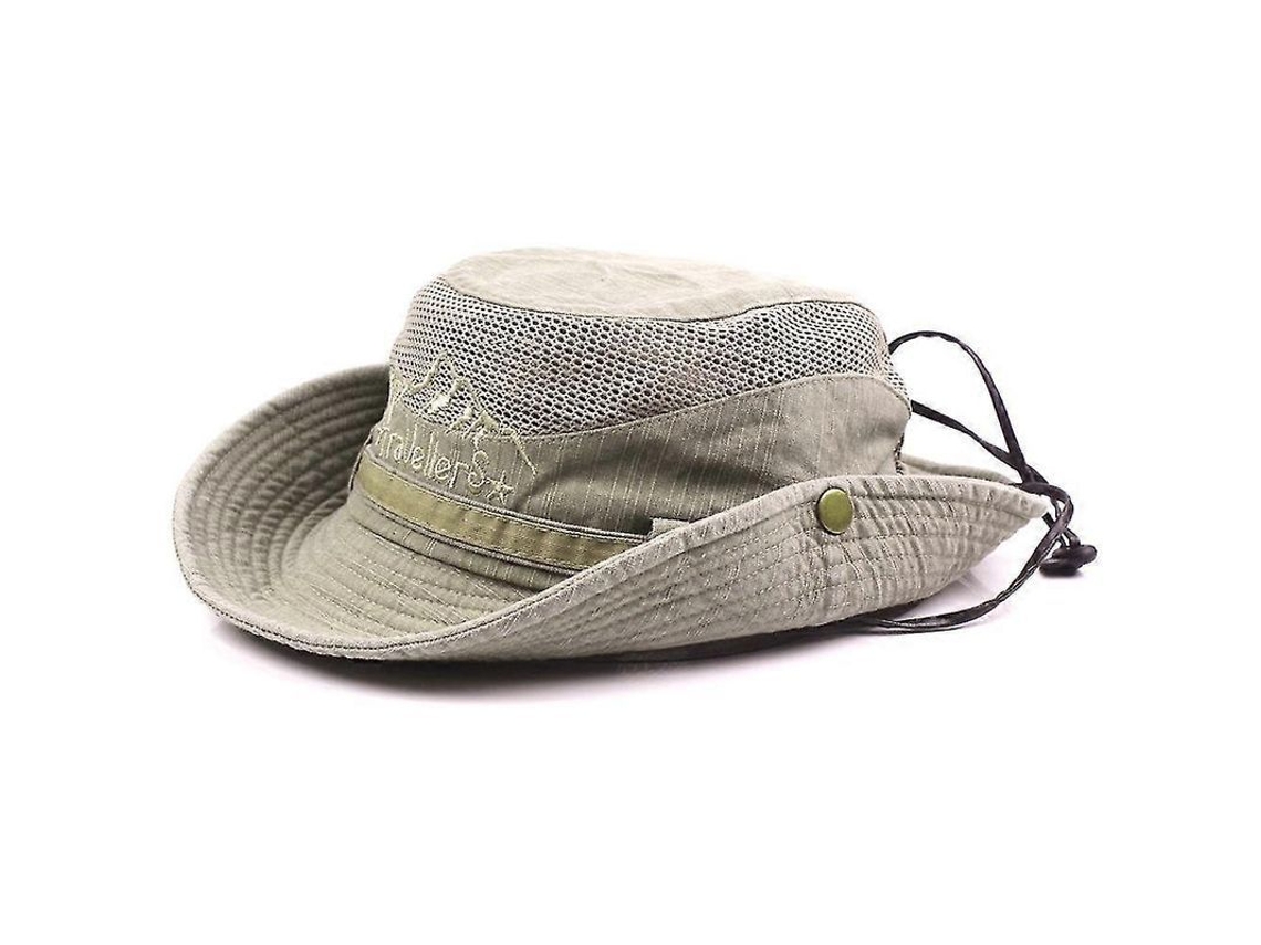 2026-gorra De Algodón Con Bordado Para Hombre Sombrero Amplio Plegable Protección Solar Al Aire Libre Boonie Bucket Hat