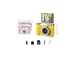 Pantalla abatible de alta definición para cámaras digitales, amarilla, 32 GB + lector de tarjetas + 2 adaptadores + caja de regalo YUNZII