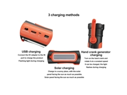 Radio Portátil Solar Con Manivela, Alarma Sos, Linterna Led, Radio Meteorológica Am/fm Y Batería De 2600 Mah.