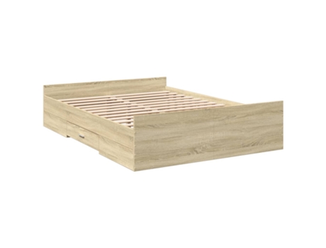 Cama con Cajones Sonoma VIDAXL Madera de Roble Madera Marrón (135x190cm)