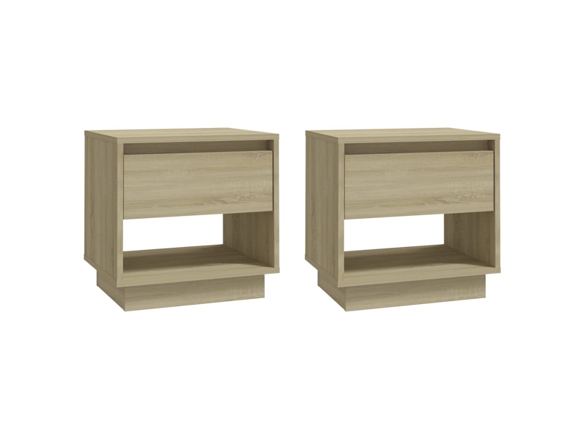 Mesas Cabeceira LOVELY HOME Mesinha 2 Pcs 45X34X44 Cm Contraplacado Carvalho Sonoma
