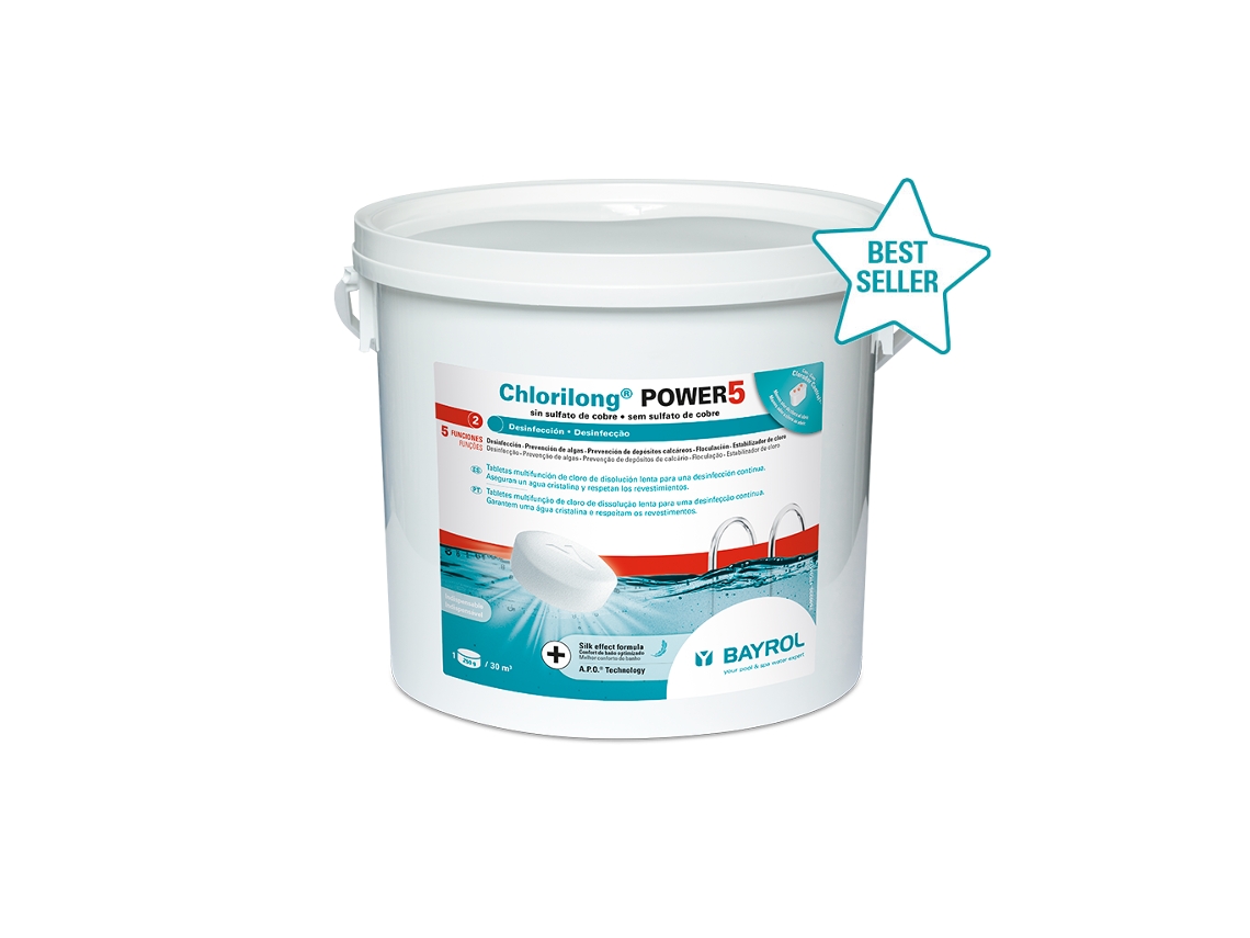Chlorilong Power 5 BAYROL 5 Kg - Multiacción En Tabletas