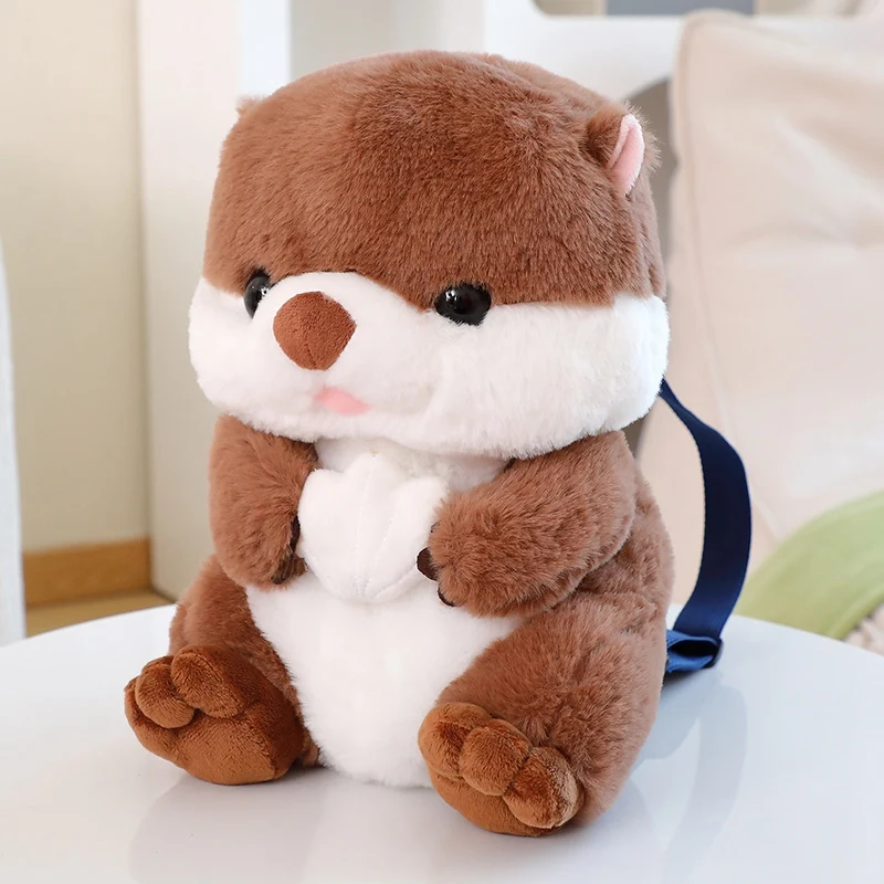 (marrón, 28 Cm) Lindo Peluche Realista De Nutria De Anime Estilo Dibujos Animados Para Mochila