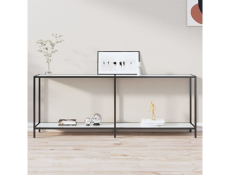MAISON EXCLUSIVE - Mesa consola vidrio templado blanco 200x35x75,5 cm