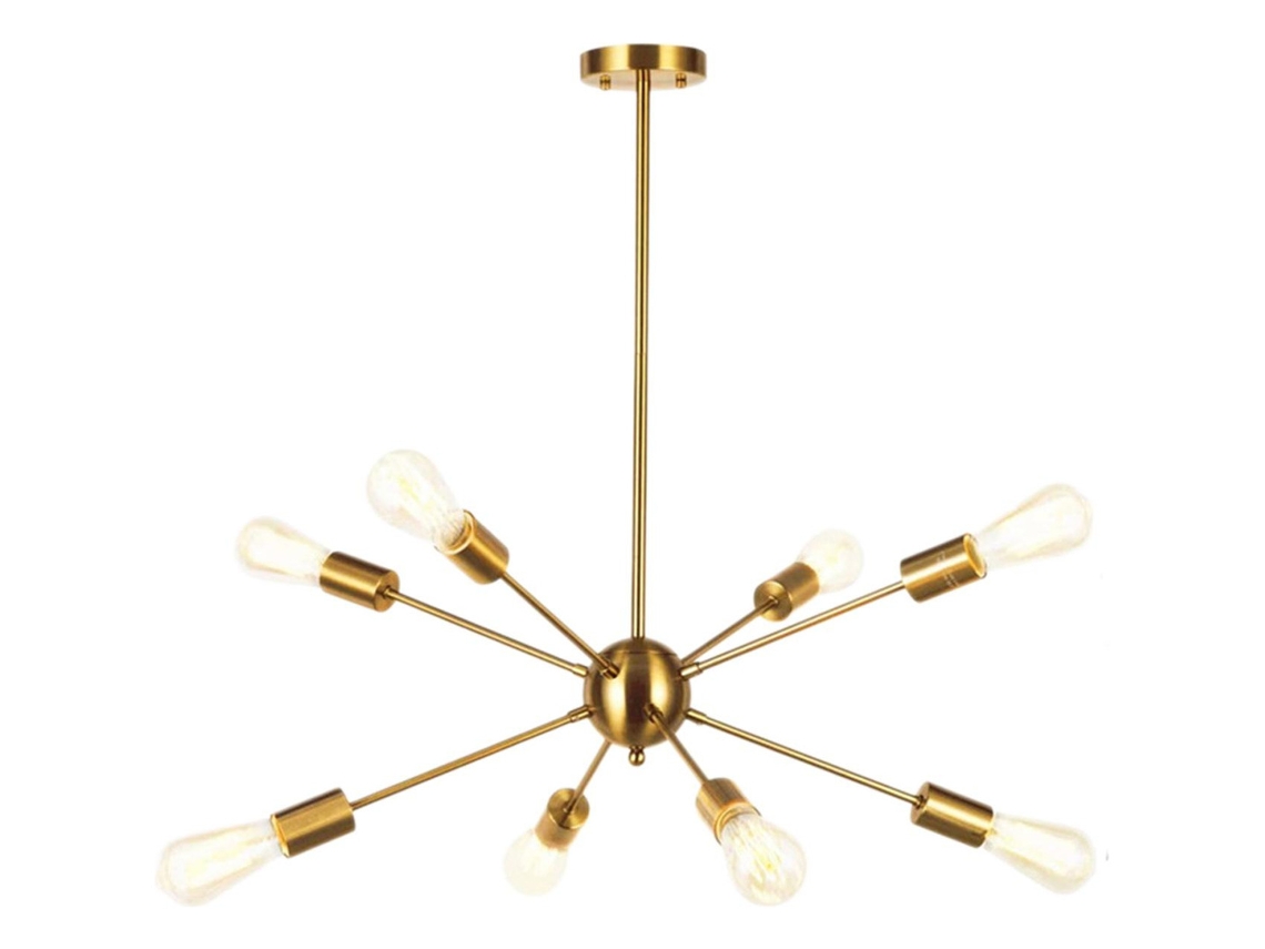 Lámpara de techo LED nórdica, lámpara de araña dorada de 66 x 40 cm slowmoose