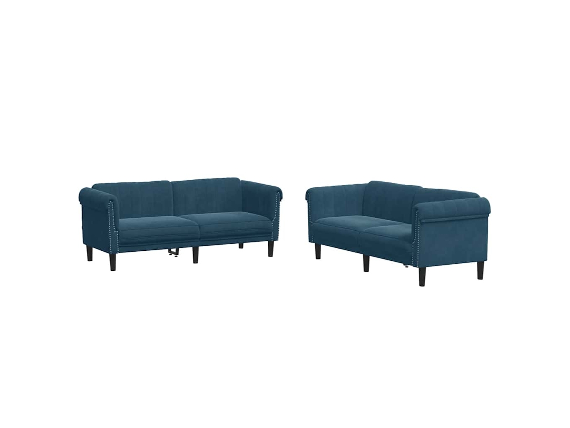 Maison Exclusive - Juego De Sofás 2 Piezas Terciopelo Azul