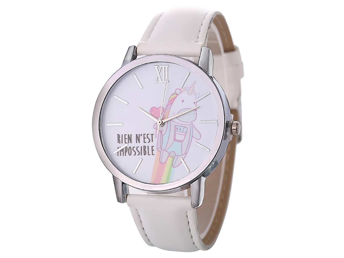Reloj De Pulsera De Aleación Con Dial Redondo Analógico Para Parejas Color Blanco