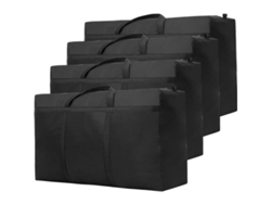 Paquete de 4 cajas de almacenamiento grandes y resistentes con cremallera, bolsas de almacenamiento Oxford impermeables para ropa, edredones y lavandería.