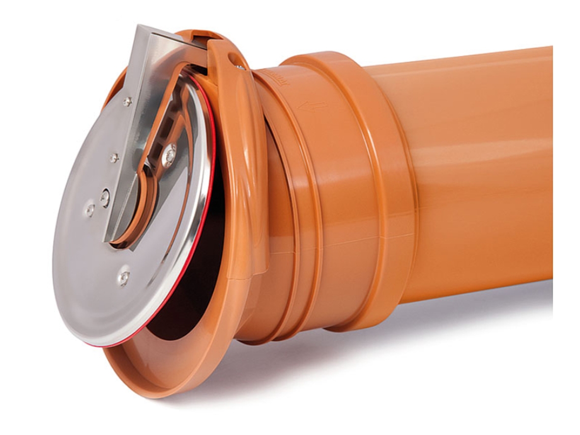 Válvula de Aleta de Plástico PVC de 160 mm con Cierre Automático para Drenaje Final, Prevención de Retroceso