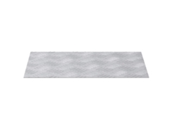Taburete rectangular, 4 piezas, plateado, 40 x 30 cm, aluminio, EXCLUSIVO DE LA CASA
