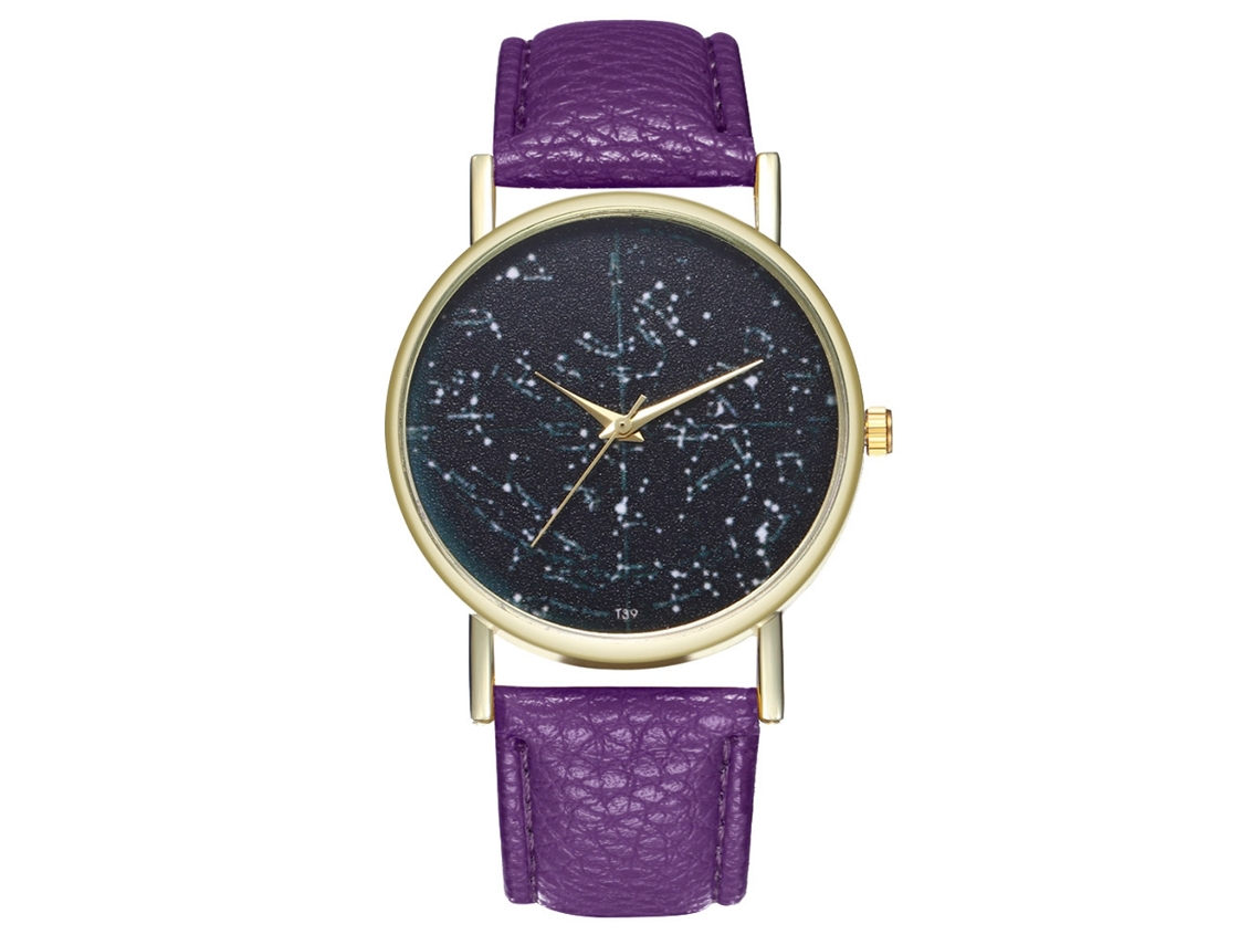 Reloj Analógico De Cuarzo Con Correa Pu Para Mujer Y Hombre Zhoulianfa Morado