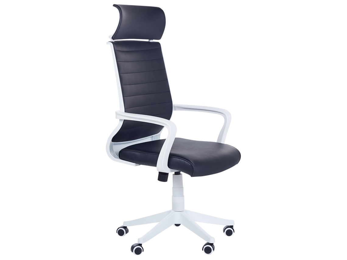 Silla de oficina BELIANI Leader de Piel sintética Negro 63x63x123