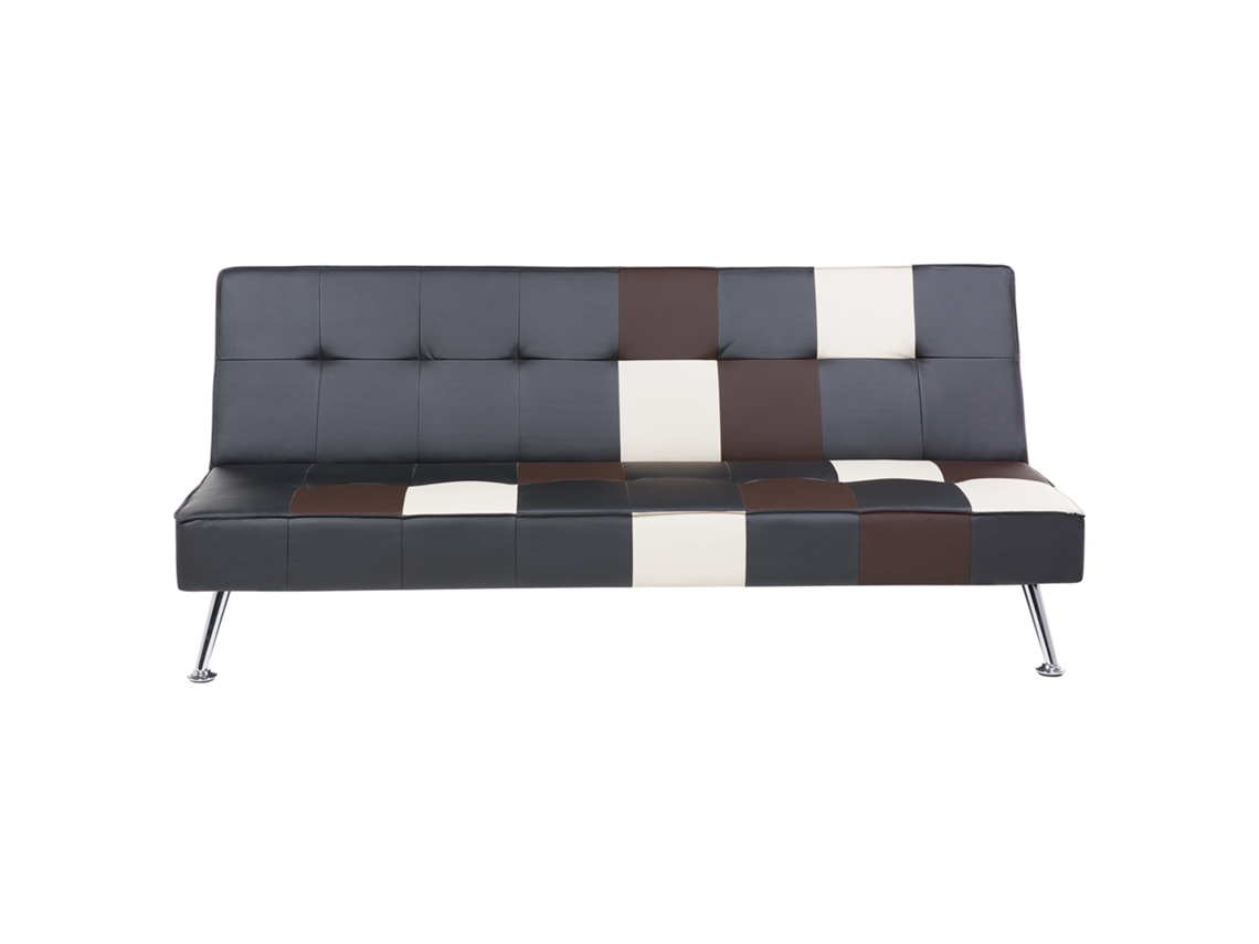 Sofá cama BELIANI Olsker de Piel sintética Negro 178x92x78
