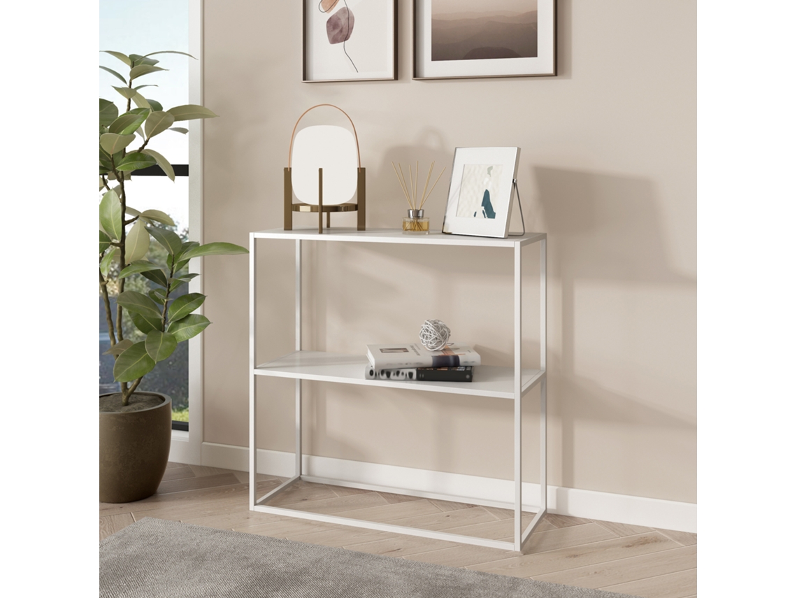 Consola [EN.CASA] (80 x 80 x 26 cm - Acero - Blanco)