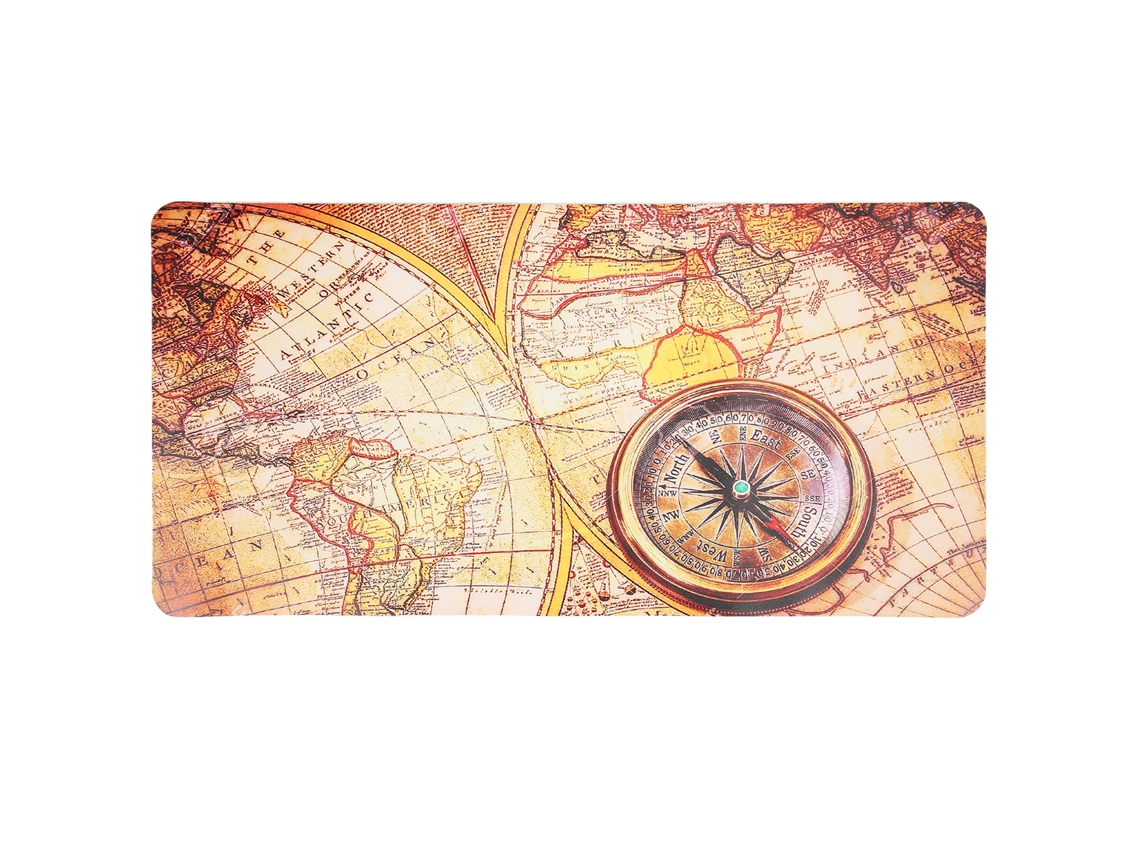 Alfombrilla de ratón personalizada única con mapa del mundo retro, brillante, resistente a la decoloración, impermeable y de gran tamaño.