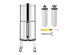 Sistema de filtración de agua por gravedad de acero inoxidable Succebuy de 2,25 g con 2 filtros