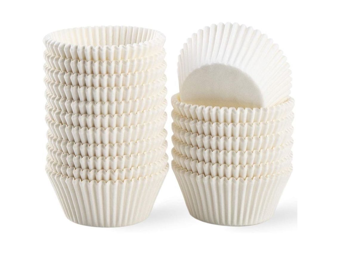 Moldes De Papel Blanco Para Cupcakes, 500 Unidades, Inodoros, Aptos Para Uso Alimentario Y Resistentes A La Grasa.
