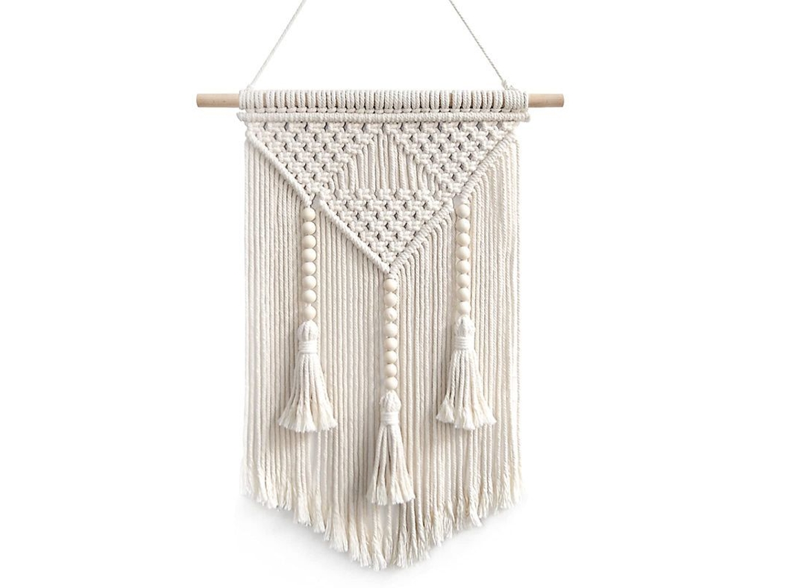 2026-31024-arte De Pared Macramé Decoración Hogar Dormitorio Estilo Bohemio (marfil)