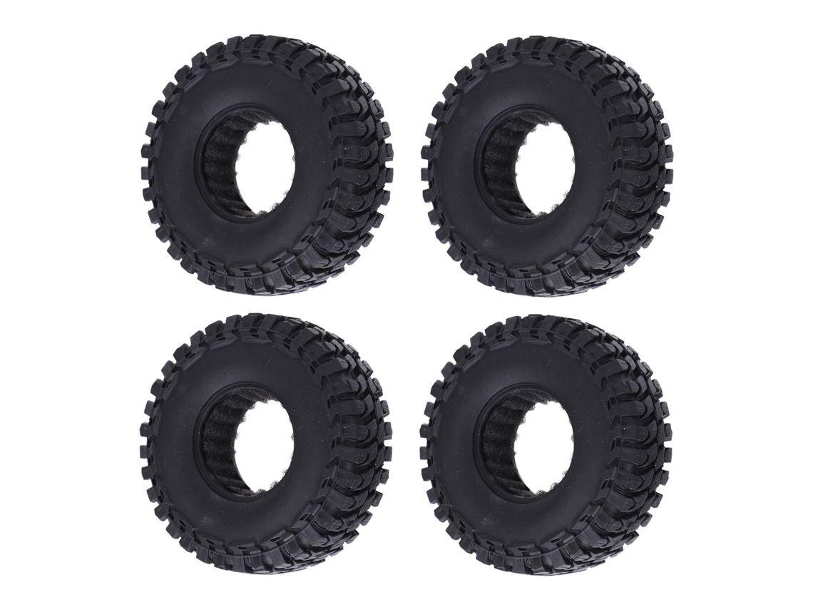4 Neumáticos De Goma Para Coche Rc Crawler De 1 Pulgada, Escalas 1/24 Y 1/18, Con Espuma Para Axial Scx24, Fms, Fcx24 Y Ax24.