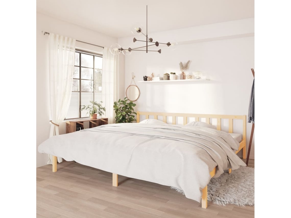 Estructura De Cama Doble Sin Colchón Madera Maciza