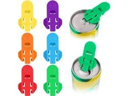 Abrelatas manual Rebe-6, fabricado en plástico colorido y portátil, ideal para fiestas y acampadas.