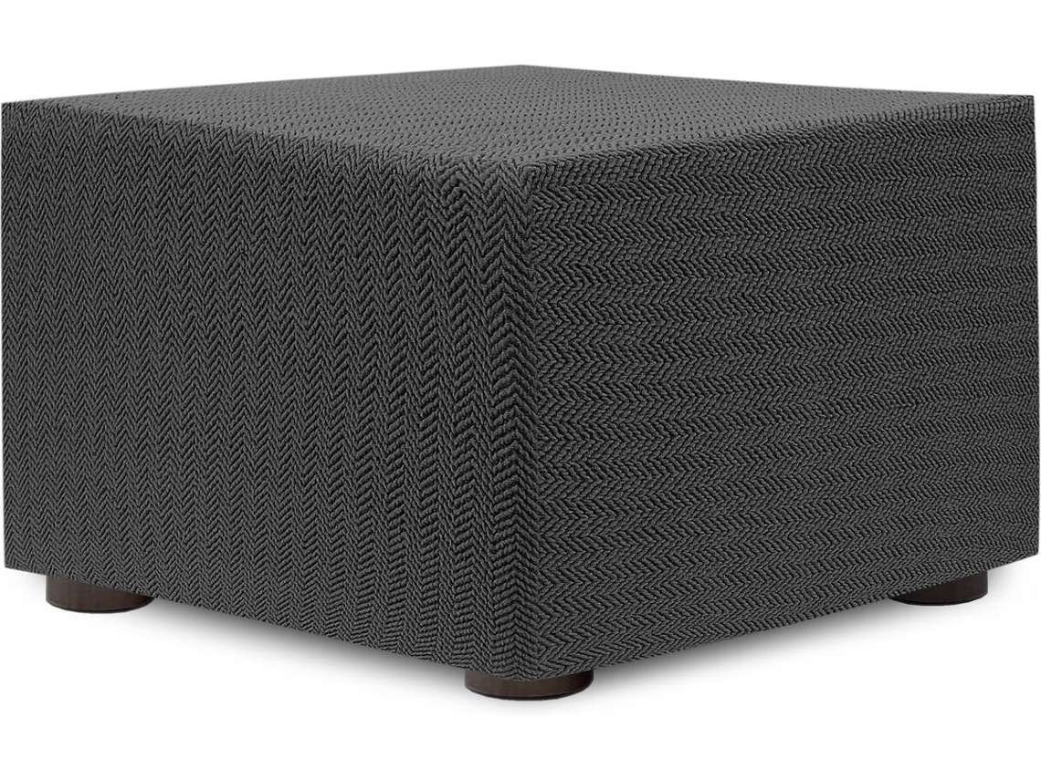Funda de Puf EYSA Premium Jaz Tejido Multielástico (100 x 100 x 65 cm - Poliéster y Algodón - Gris Oscuro)