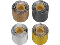 Bordes Festoneados Para Tablones De Anuncios, 4 Rollos De Papel Decorativo De 10 M, Negro Y Dorado.