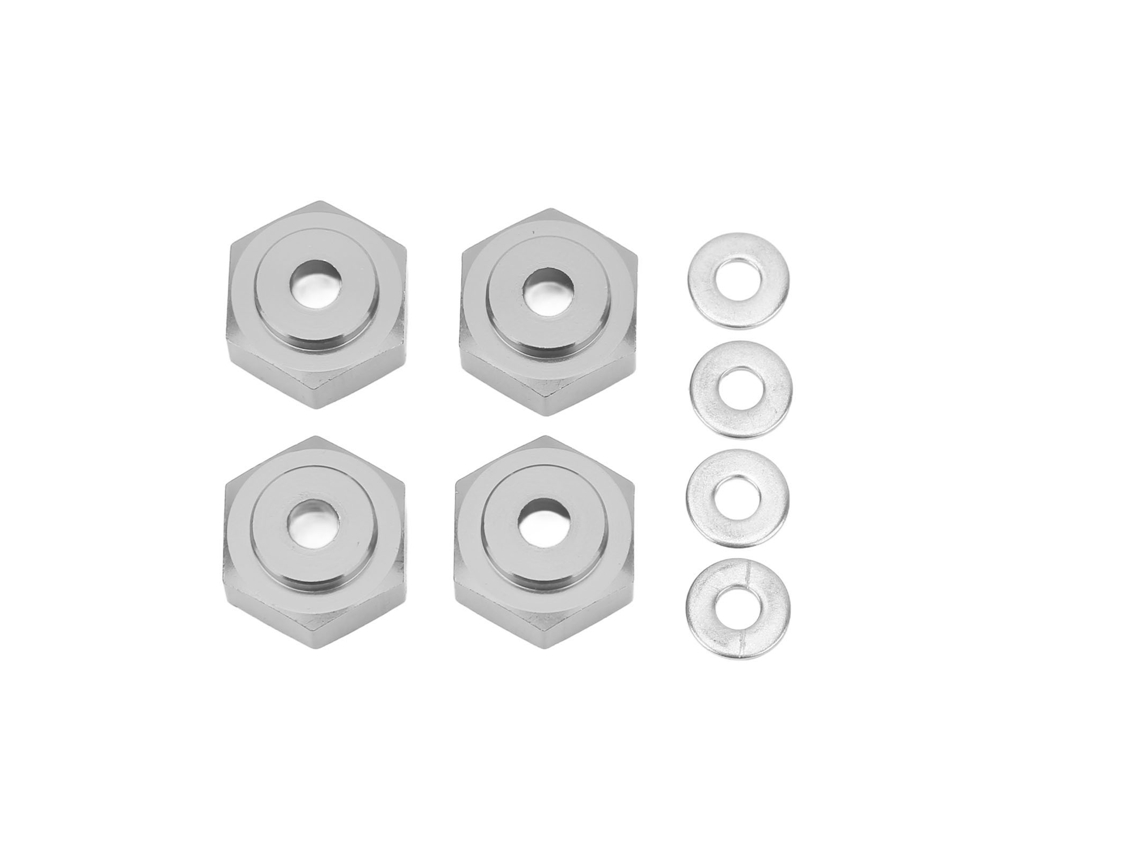 4 Adaptadores Hexagonales Profesionales De Aleación De Aluminio Para Ruedas De Coches Rc A Escala 1/10 - Gris Titanio