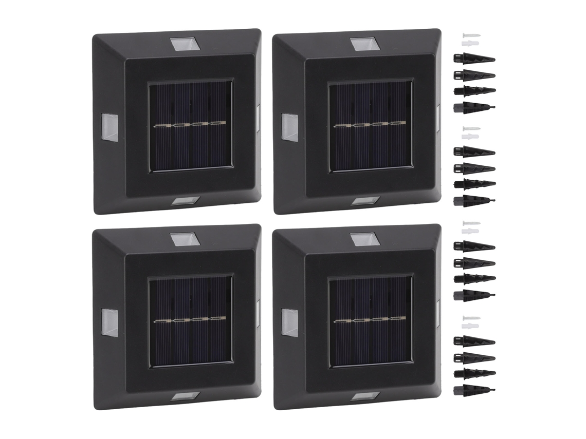 2026 4 piezas Lámpara de pared LED solar para exteriores para jardín y patio Lámpara solar exterior decorativa