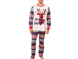 Pijamas Navideños Con Estampa De Ciervo Para Familia, Cuello Redondo Y Mangas Largas, Talla Xl Para Hombre