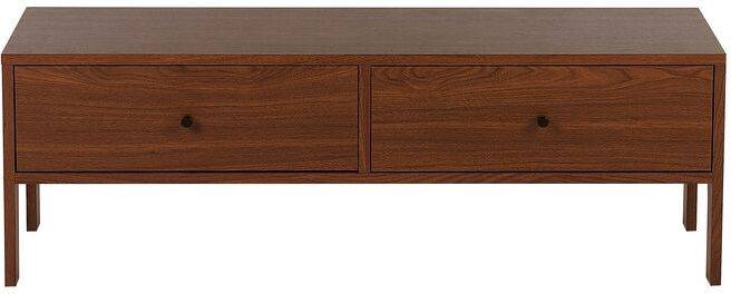 Soporte Para Tv de madera oscura televisor hasta 54ʺ 2 cajones almacenamiento retro corina mueble beliani 120x40x40cm