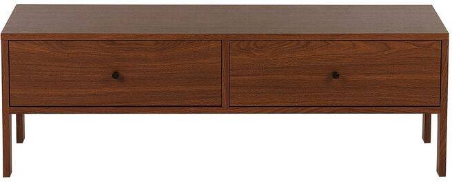 Soporte Para Tv de madera oscura televisor hasta 54ʺ 2 cajones almacenamiento retro corina mueble beliani 120x40x40cm