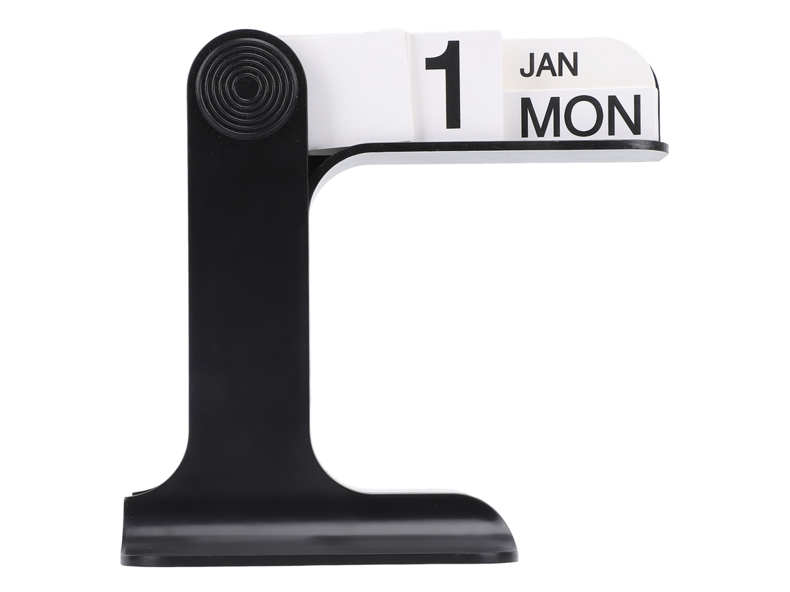 Calendario Perpetuo Flip Decoración De Escritorio Para Sala De Estar Oficina Relieve De Estrés Negro